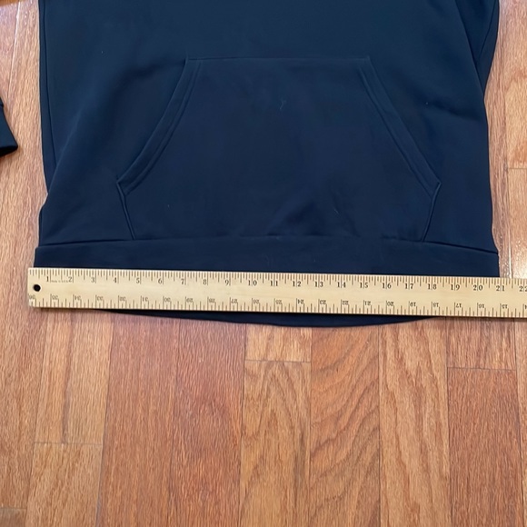 Adidas Mens Large Black Hoodie with Kangaroo Pocket White Stripes - Picture 8 of 13